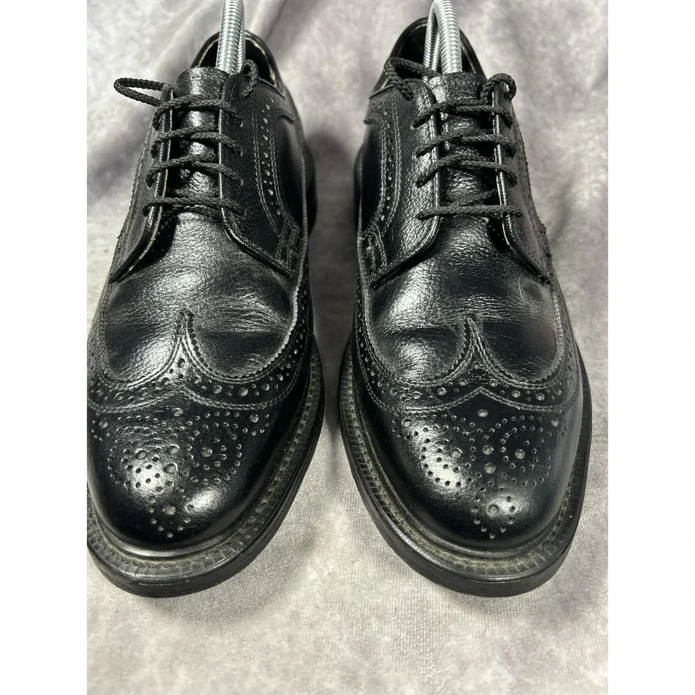 Merrell Mens 10 Black Leather Wingtip Oxford Dress Shoes Made in USA